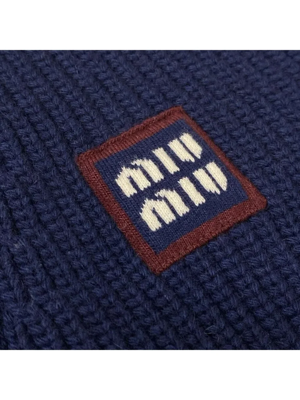 Miu Miu Cardigan S Navy Ivory Wool